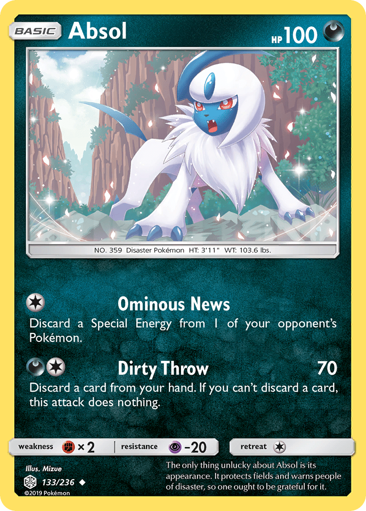 Absol (133/236) [Sun & Moon: Cosmic Eclipse] Pokemon Single Pokémon  | Multizone: Comics And Games