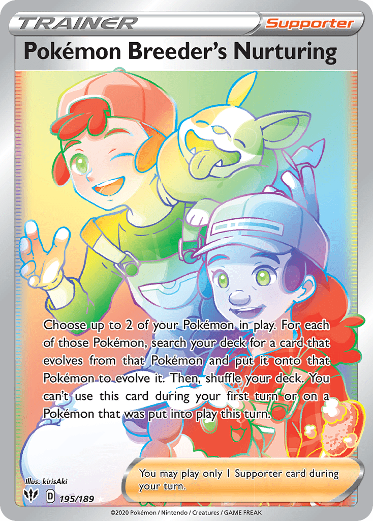 Pokemon Breeder's Nurturing (195/189) [Sword & Shield: Darkness Ablaze] Pokemon Single Pokémon  | Multizone: Comics And Games