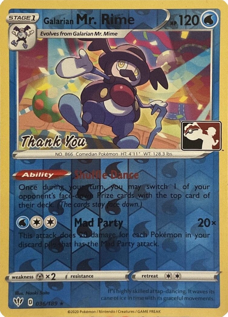 Galarian Mr. Rime (036/189) (Thank You Promo) [Sword & Shield: Darkness Ablaze] Pokemon Single Pokémon  | Multizone: Comics And Games