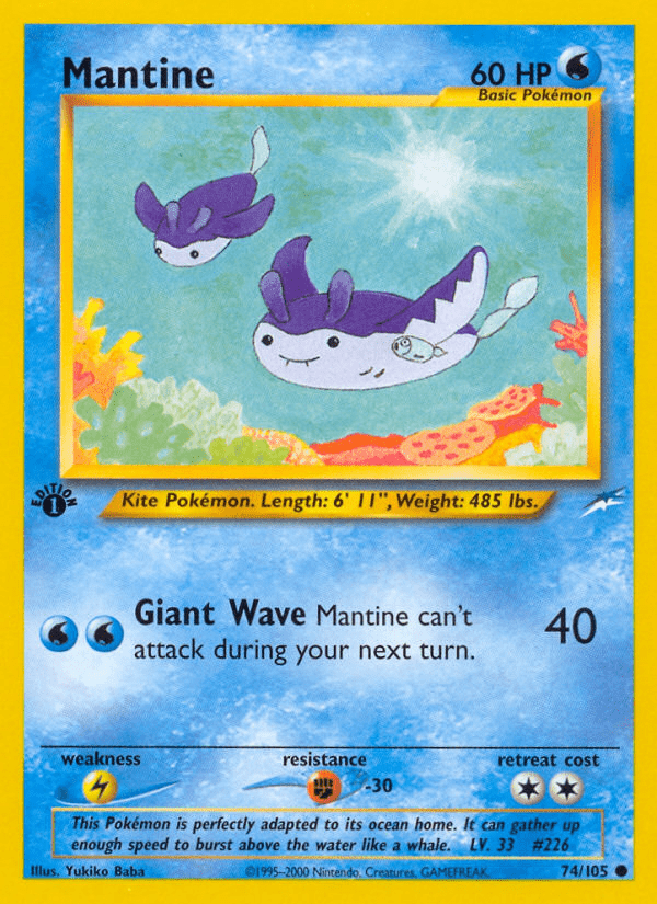 Mantine (74/105) [Neo Destiny 1st Edition] Pokemon Single Pokémon  | Multizone: Comics And Games