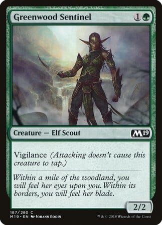 Greenwood Sentinel [Core Set 2019] MTG Single Magic: The Gathering  | Multizone: Comics And Games