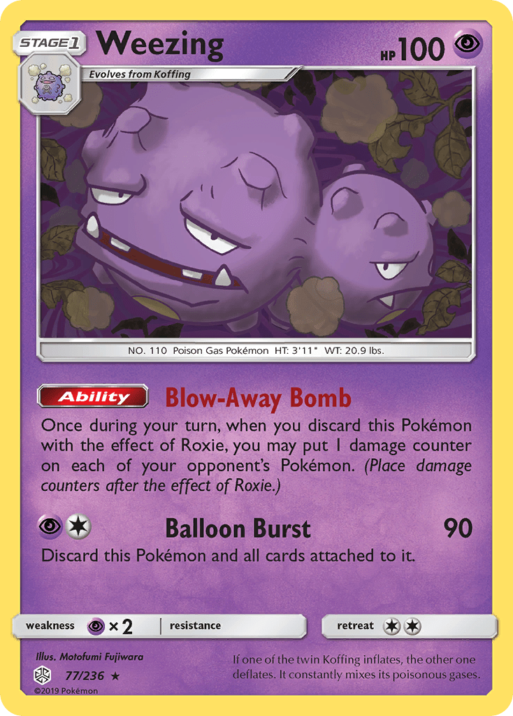 Weezing (77/236) [Sun & Moon: Cosmic Eclipse] Pokemon Single Pokémon  | Multizone: Comics And Games