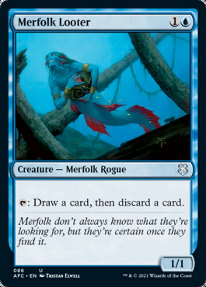 Merfolk Looter [Dungeons & Dragons: Adventures in the Forgotten Realms Commander] MTG Single Magic: The Gathering  | Multizone: Comics And Games