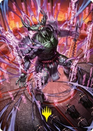 Hidetsugu, Devouring Chaos Art Card (Gold-Stamped Signature) [Kamigawa: Neon Dynasty Art Series] MTG Single Magic: The Gathering  | Multizone: Comics And Games