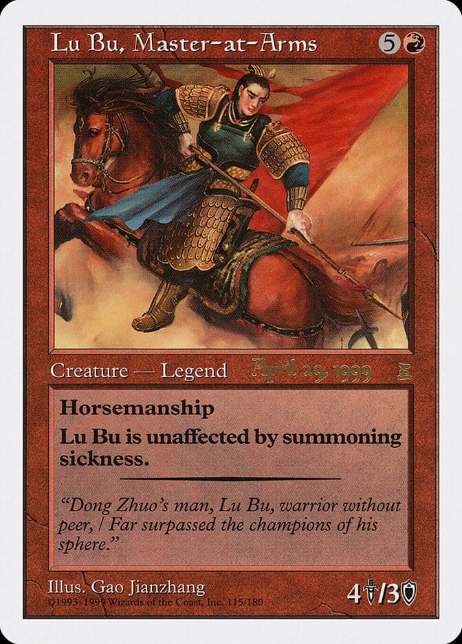 Lu Bu, Master-at-Arms (April 29, 1999) [Portal Three Kingdoms Promos] MTG Single Magic: The Gathering  | Multizone: Comics And Games
