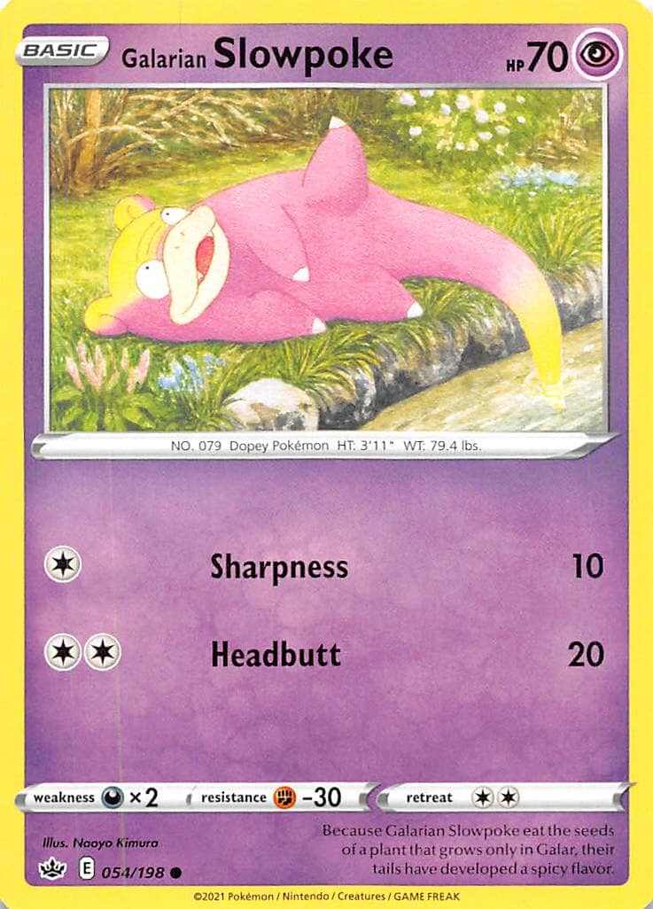 Galarian Slowpoke (054/198) [Sword & Shield: Chilling Reign] Pokemon Single Pokémon  | Multizone: Comics And Games