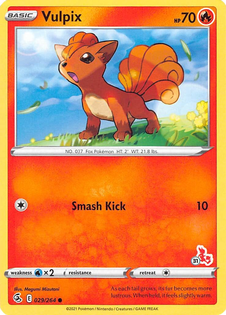 Vulpix (029/264) (Cinderace Stamp #31) [Battle Academy 2022] Pokemon Single Pokémon  | Multizone: Comics And Games