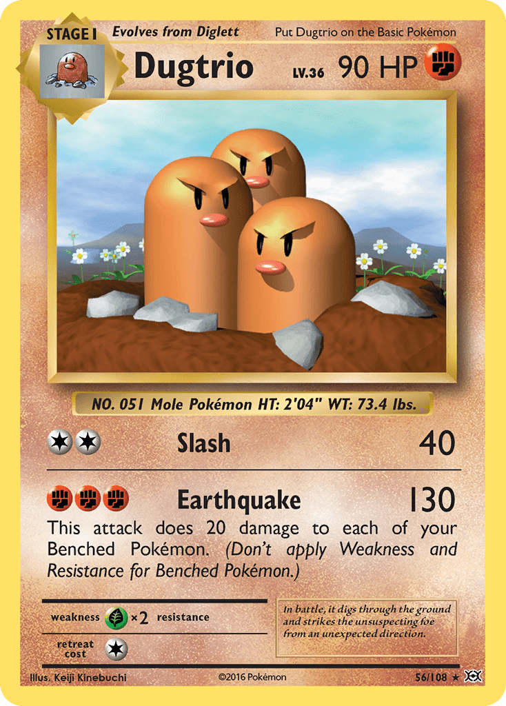 Dugtrio (56/108) [XY: Evolutions] Pokemon Single Pokémon  | Multizone: Comics And Games
