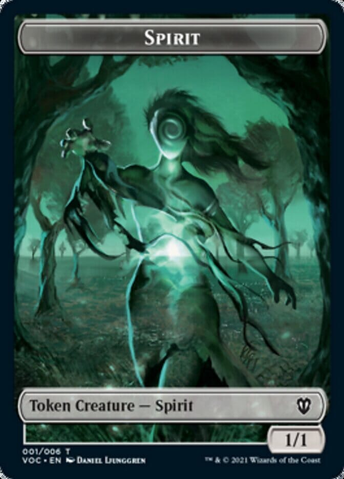 Spirit (001) // Spirit (002) Double-sided Token [Innistrad: Crimson Vow Commander Tokens] MTG Single Magic: The Gathering  | Multizone: Comics And Games