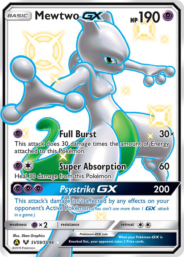 Mewtwo GX (SV59/SV94) [Sun & Moon: Hidden Fates - Shiny Vault] Pokemon Single Pokémon  | Multizone: Comics And Games