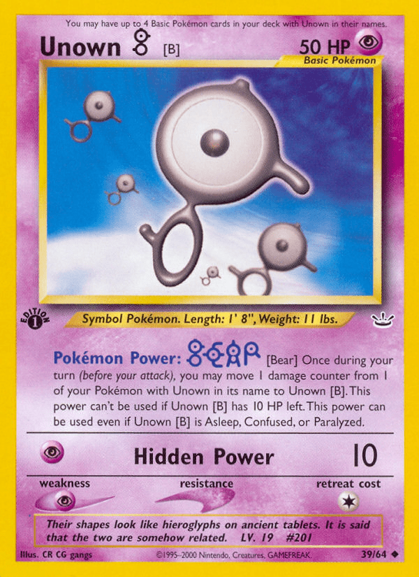 Unown [B] (39/64) [Neo Revelation 1st Edition] Pokemon Single Pokémon  | Multizone: Comics And Games