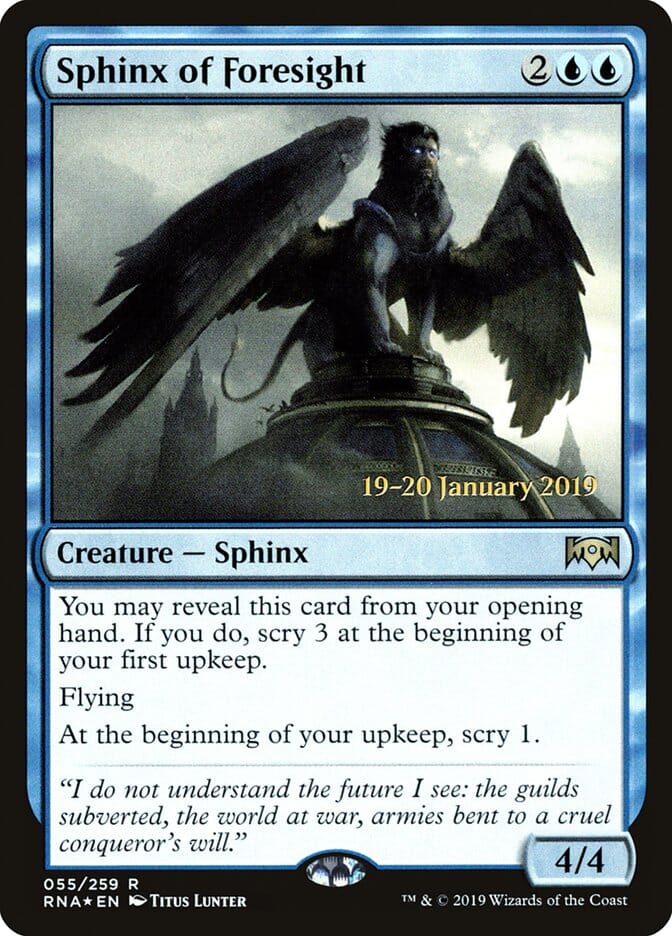 Sphinx of Foresight [Ravnica Allegiance Prerelease Promos] MTG Single Magic: The Gathering  | Multizone: Comics And Games