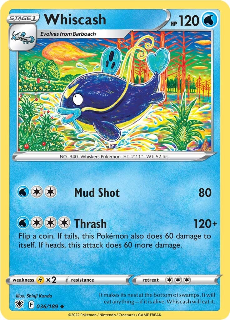 Whiscash (036/189) [Sword & Shield: Astral Radiance] Pokemon Single Pokémon  | Multizone: Comics And Games