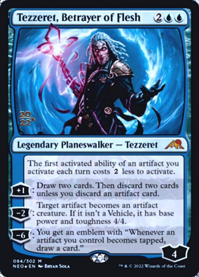 Tezzeret, Betrayer of Flesh [Kamigawa: Neon Dynasty Prerelease Promos] MTG Single Magic: The Gathering  | Multizone: Comics And Games