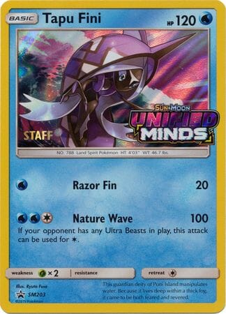 Tapu Fini (SM203) (Staff Prerelease Promo) [Sun & Moon: Black Star Promos] Pokemon Single Pokémon  | Multizone: Comics And Games