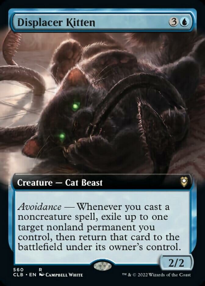 Displacer Kitten (Extended Art) [Commander Legends: Battle for Baldur's Gate] MTG Single Magic: The Gathering  | Multizone: Comics And Games