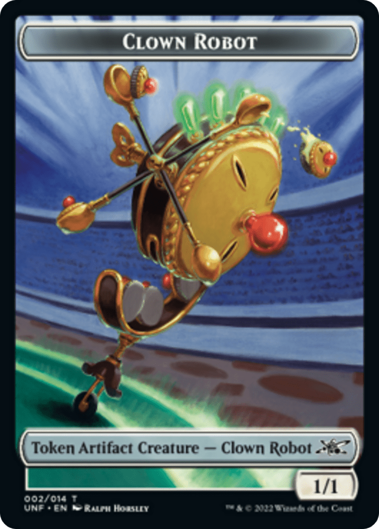 Clown Robot (002) // Treasure (013) Double-sided Token [Unfinity Tokens] MTG Single Magic: The Gathering  | Multizone: Comics And Games