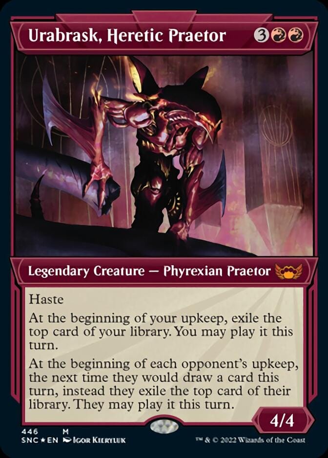 Urabrask, Heretic Praetor (Showcase Art Deco Foil Etched) [Streets of New Capenna] MTG Single Magic: The Gathering  | Multizone: Comics And Games
