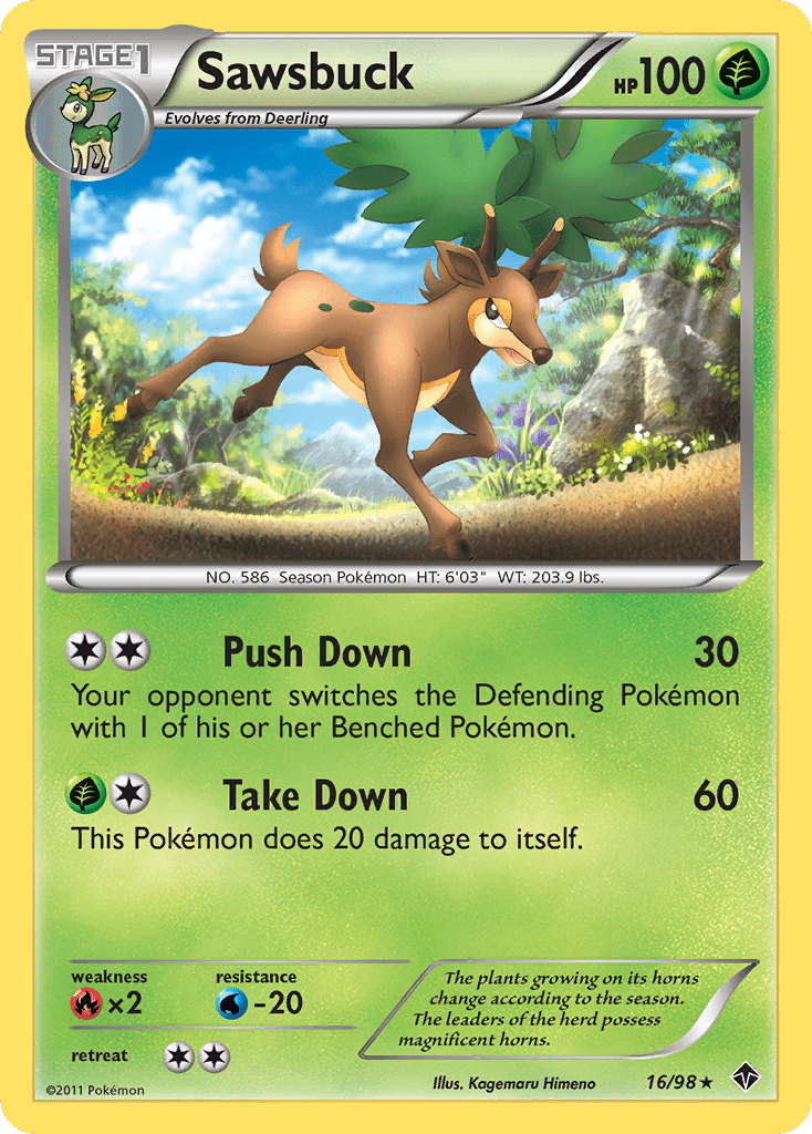 Sawsbuck (16/98) [Black & White: Emerging Powers] Pokemon Single Pokémon  | Multizone: Comics And Games