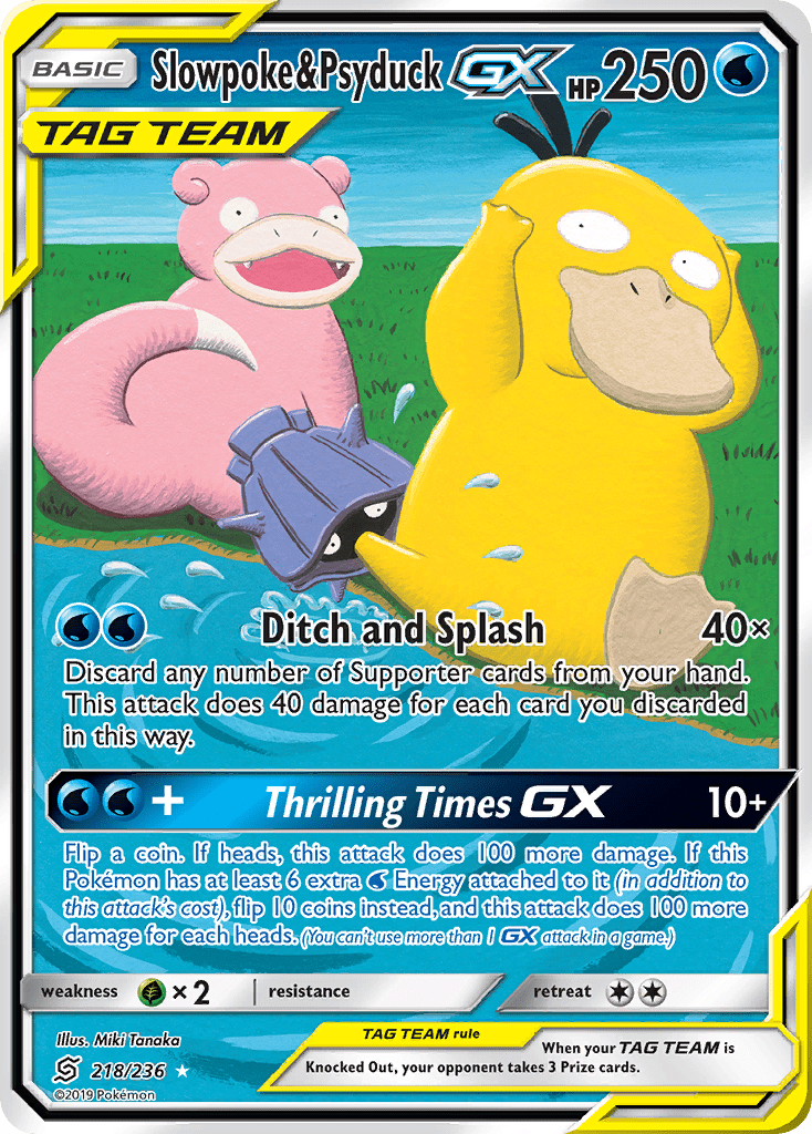 Slowpoke & Psyduck GX (218/236) [Sun & Moon: Unified Minds] Pokemon Single Pokémon  | Multizone: Comics And Games