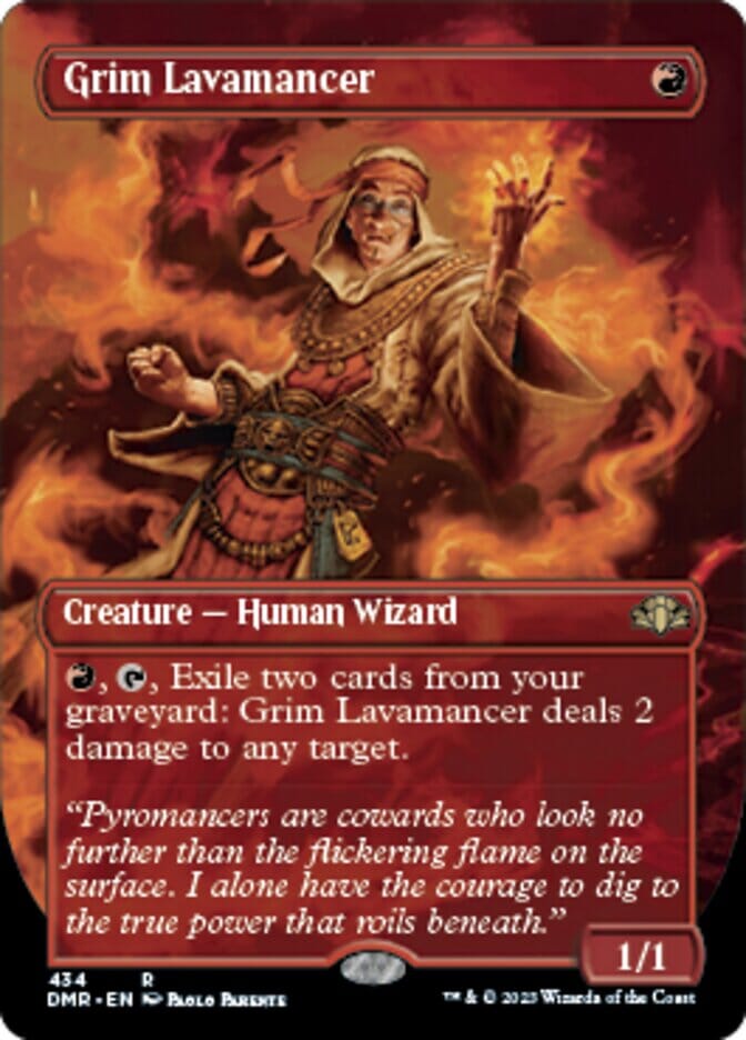 Grim Lavamancer (Borderless Alternate Art) [Dominaria Remastered] MTG Single Magic: The Gathering  | Multizone: Comics And Games