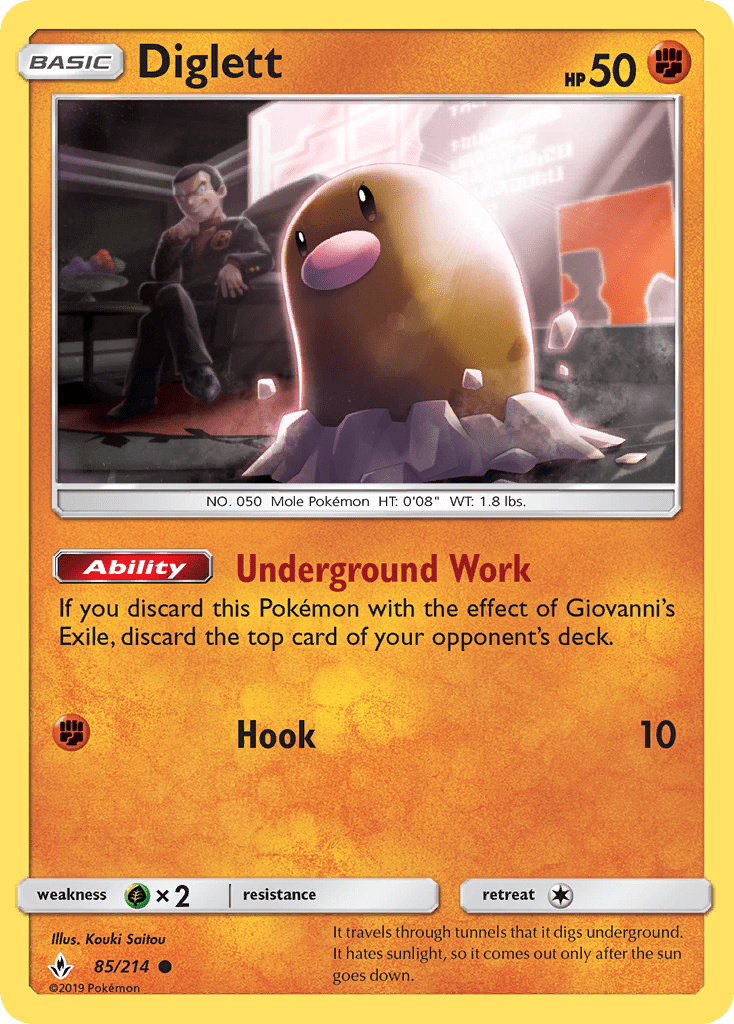 Diglett (85/214) [Sun & Moon: Unbroken Bonds] Pokemon Single Pokémon  | Multizone: Comics And Games