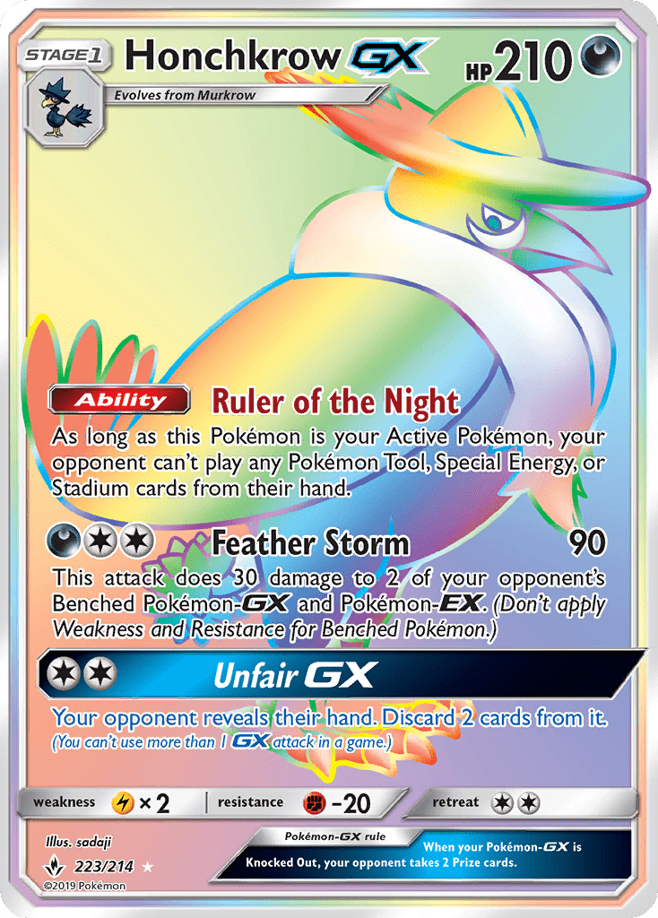Honchkrow GX (223/214) [Sun & Moon: Unbroken Bonds] Pokemon Single Pokémon  | Multizone: Comics And Games