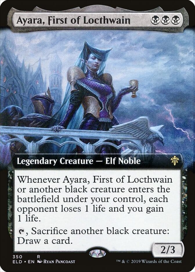 Ayara, First of Locthwain (Extended Art) [Throne of Eldraine] MTG Single Magic: The Gathering  | Multizone: Comics And Games