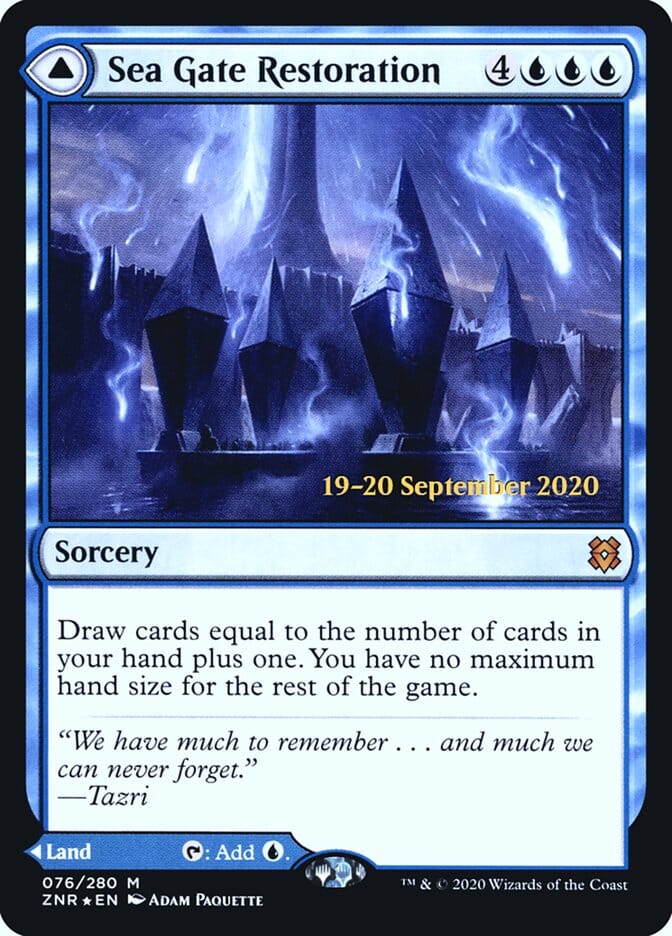 Sea Gate Restoration // Sea Gate, Reborn [Zendikar Rising Prerelease Promos] MTG Single Magic: The Gathering  | Multizone: Comics And Games