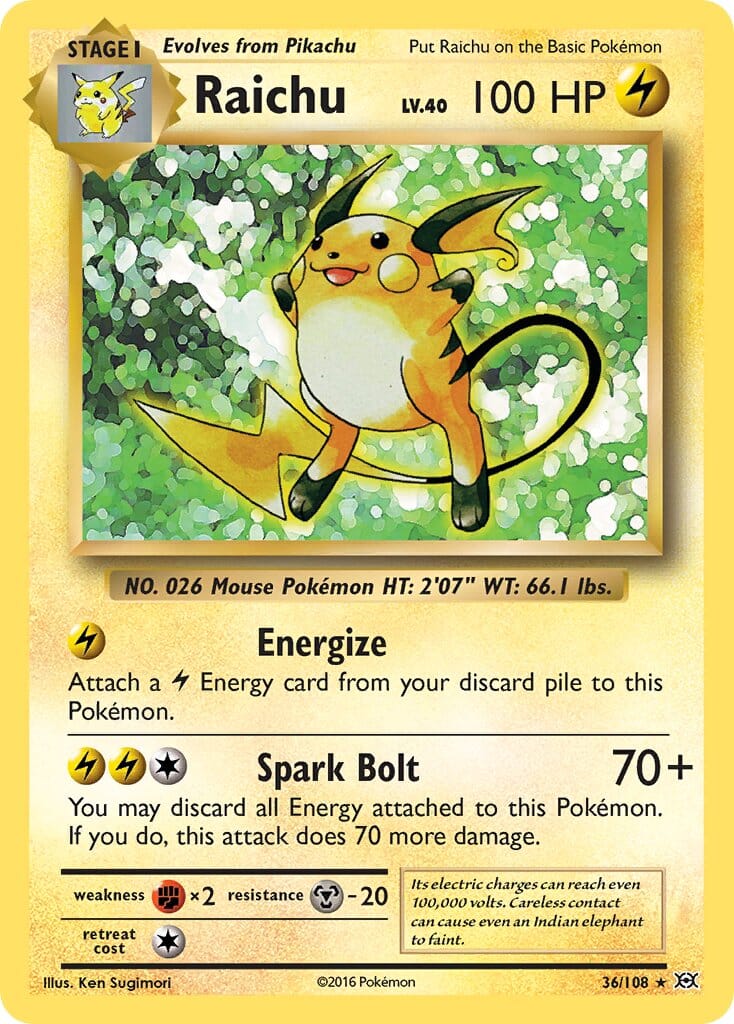 Raichu (36/108) (Theme Deck Exclusive) [XY: Evolutions] Pokemon Single Pokémon  | Multizone: Comics And Games