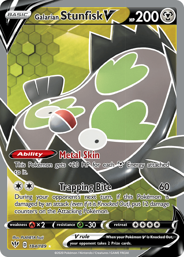 Galarian Stunfisk V (184/189) [Sword & Shield: Darkness Ablaze] Pokemon Single Pokémon  | Multizone: Comics And Games
