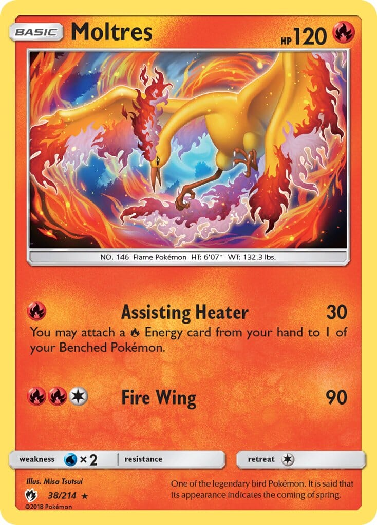 Moltres (38/214) (Let's Play, Eevee) Cracked Ice Holo) (Theme Deck Exclusive) [Sun & Moon: Lost Thunder] Pokemon Single Pokémon  | Multizone: Comics And Games