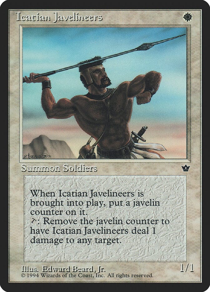Icatian Javelineers (Edward P. Beard, Jr.) [Fallen Empires] MTG Single Magic: The Gathering  | Multizone: Comics And Games