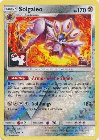 Solgaleo (142/236) (Pokemon Club Special Print) [Sun & Moon: Cosmic Eclipse] Pokemon Single Pokémon  | Multizone: Comics And Games