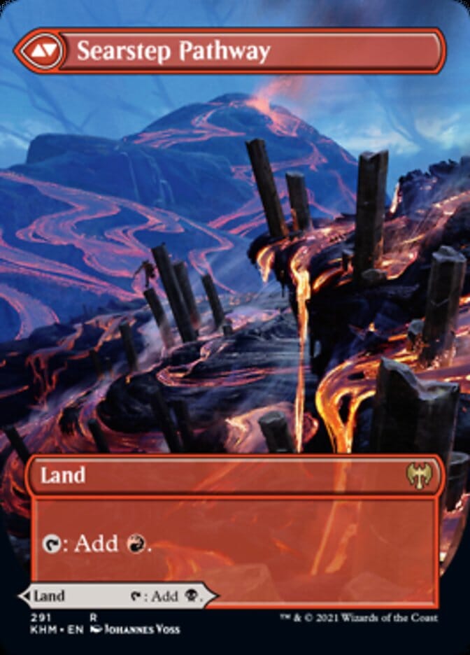 Blightstep Pathway // Searstep Pathway (Borderless Alternate Art) [Kaldheim] MTG Single Magic: The Gathering  | Multizone: Comics And Games