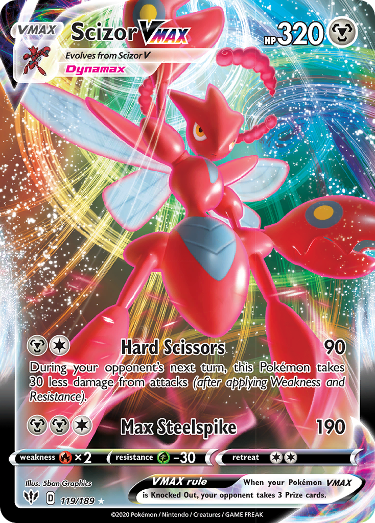 Scizor VMAX (119/189) [Sword & Shield: Darkness Ablaze] Pokemon Single Pokémon  | Multizone: Comics And Games