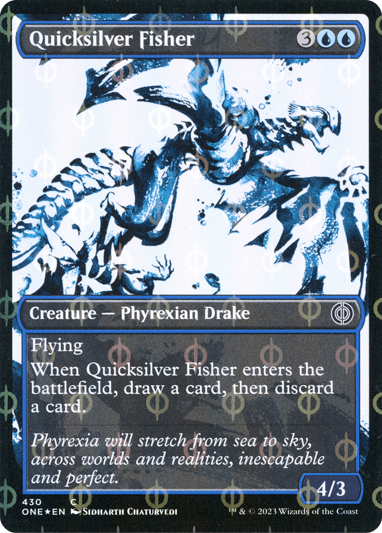 Quicksilver Fisher (Showcase Ichor Step-and-Compleat Foil) [Phyrexia: All Will Be One] MTG Single Magic: The Gathering  | Multizone: Comics And Games