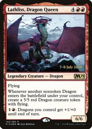 Lathliss, Dragon Queen [Core Set 2019 Promos] MTG Single Magic: The Gathering  | Multizone: Comics And Games