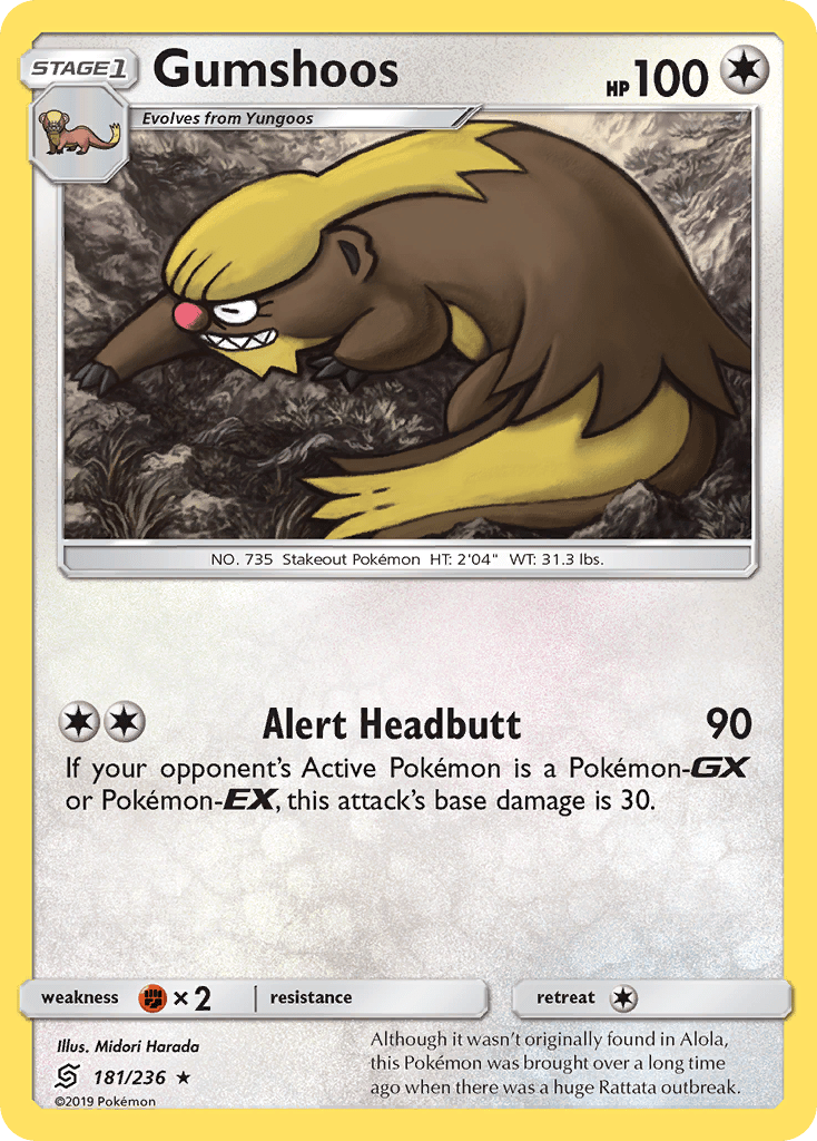 Gumshoos (181/236) [Sun & Moon: Unified Minds] Pokemon Single Pokémon  | Multizone: Comics And Games