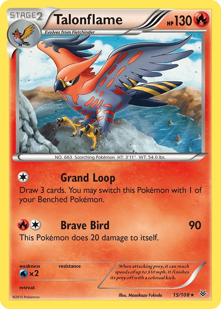 Talonflame (15/108) [XY: Roaring Skies] Pokemon Single Pokémon  | Multizone: Comics And Games