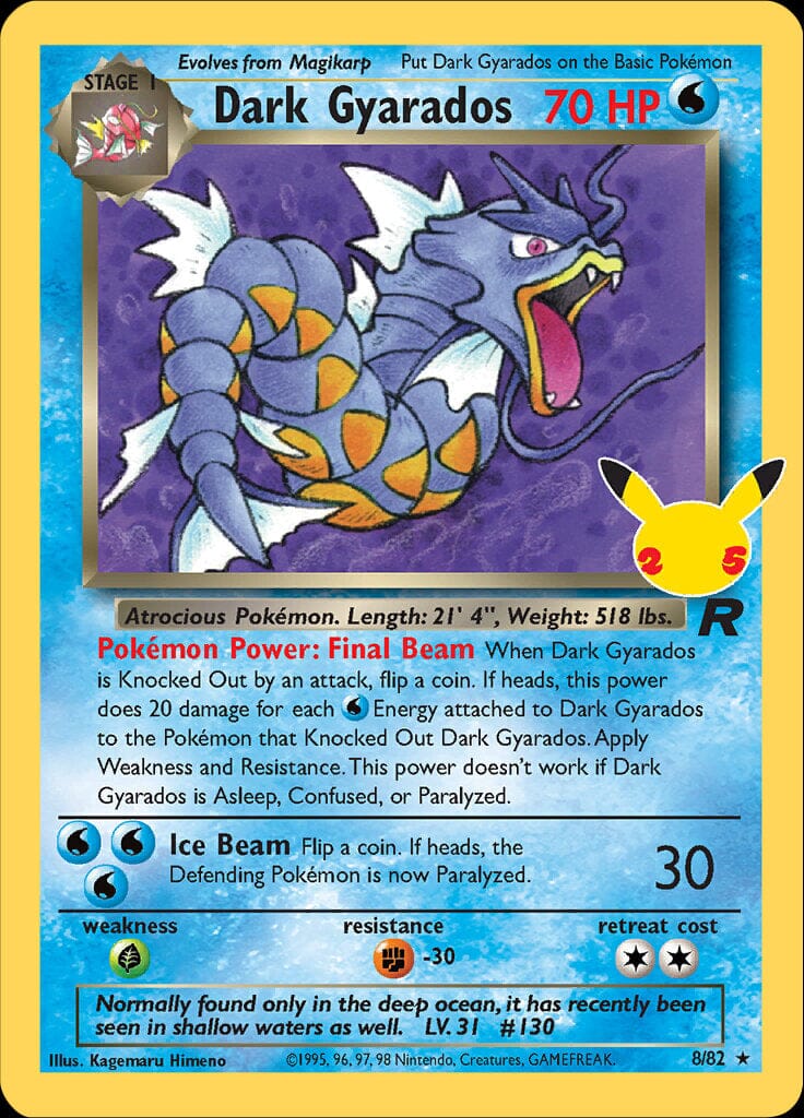 Dark Gyarados (8/82) [Celebrations: 25th Anniversary - Classic Collection] Pokemon Single Pokémon  | Multizone: Comics And Games