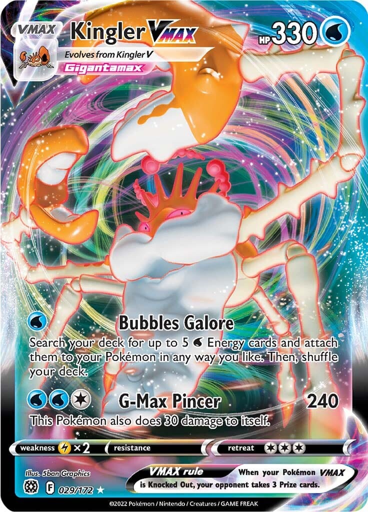 Kingler VMAX (029/172) [Sword & Shield: Brilliant Stars] Pokemon Single Pokémon  | Multizone: Comics And Games