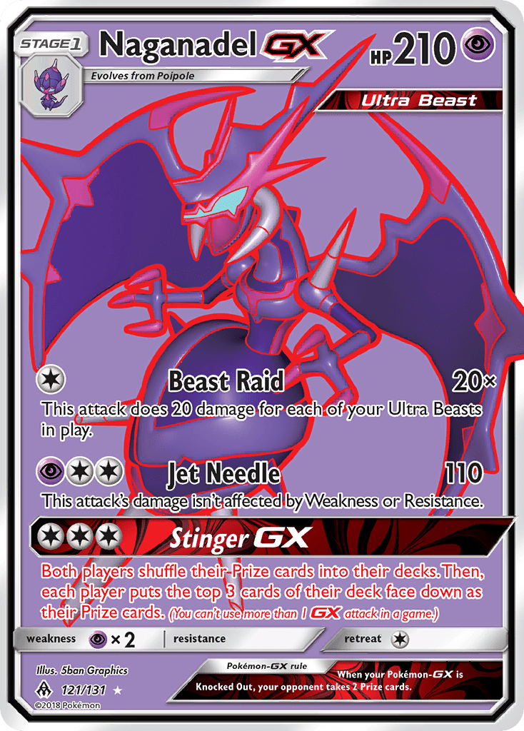 Naganadel GX (121/131) [Sun & Moon: Forbidden Light] Pokemon Single Pokémon  | Multizone: Comics And Games