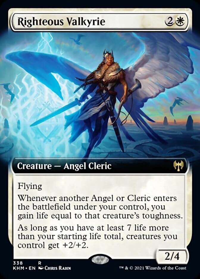 Righteous Valkyrie (Extended Art) [Kaldheim] MTG Single Magic: The Gathering  | Multizone: Comics And Games