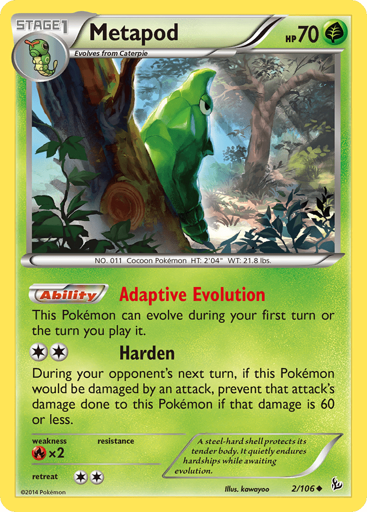 Metapod (2/106) [XY: Flashfire] Pokemon Single Pokémon  | Multizone: Comics And Games