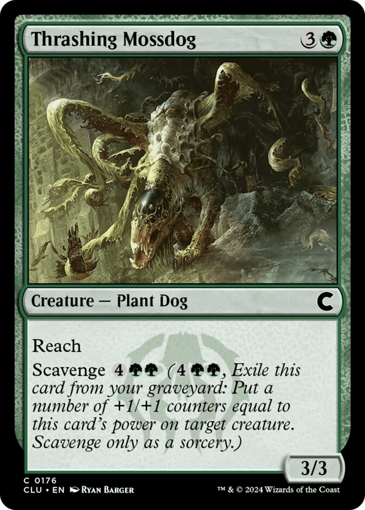 Thrashing Mossdog [Ravnica: Clue Edition] MTG Single Magic: The Gathering  | Multizone: Comics And Games