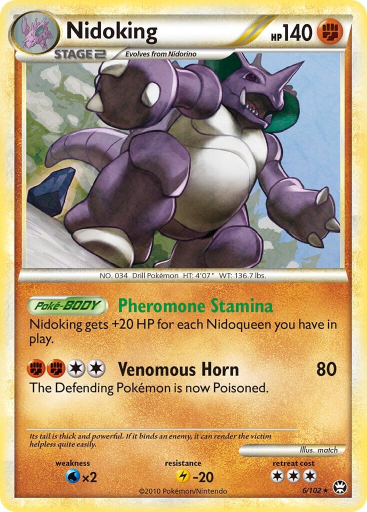 Nidoking (6/102) (Cracked Ice Holo) (Theme Deck Exclusive) [HeartGold & SoulSilver: Triumphant] Pokemon Single Pokémon  | Multizone: Comics And Games
