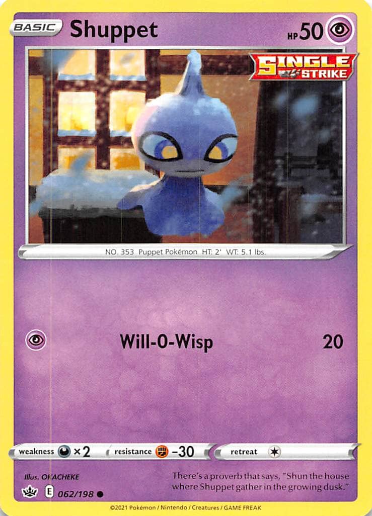 Shuppet (062/198) [Sword & Shield: Chilling Reign] Pokemon Single Pokémon  | Multizone: Comics And Games