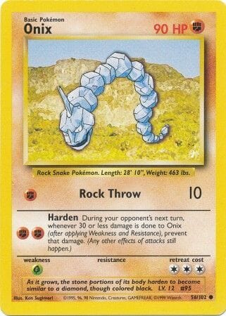 Onix (56/102) [Base Set Unlimited] Pokemon Single Pokémon  | Multizone: Comics And Games