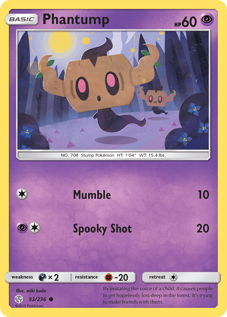 Phantump (93/236) [Sun & Moon: Cosmic Eclipse] Pokemon Single Pokémon  | Multizone: Comics And Games